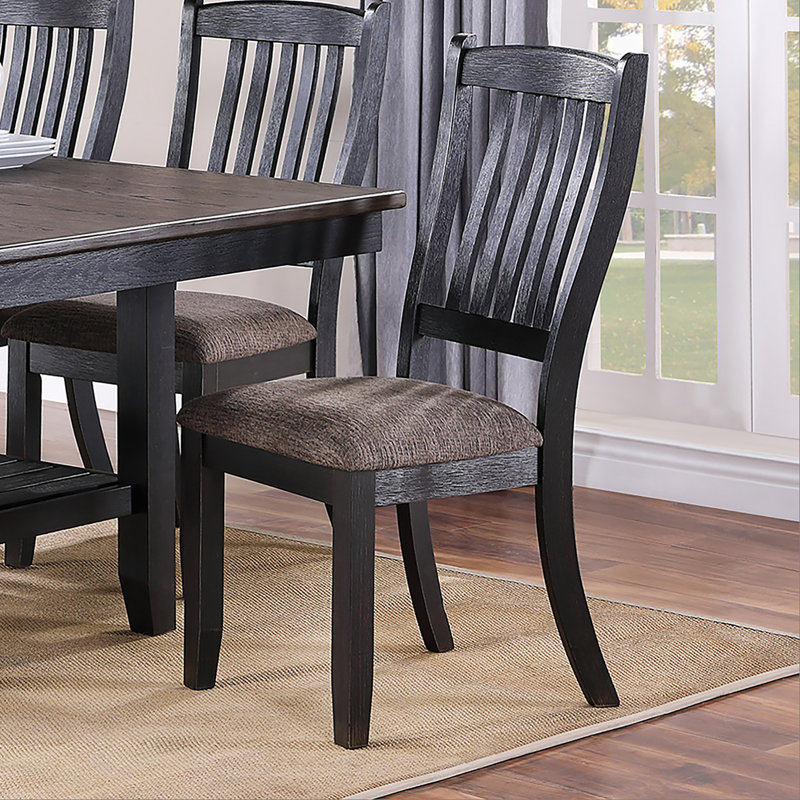 Chaises d'appoint rembourrées en tissu noir foncé (ensemble de 2)