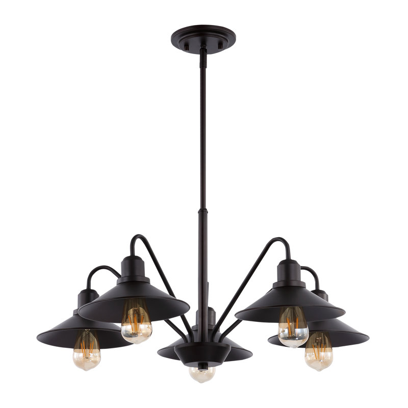 Luminaire suspendu conique unique à 5 lumières Hovhan