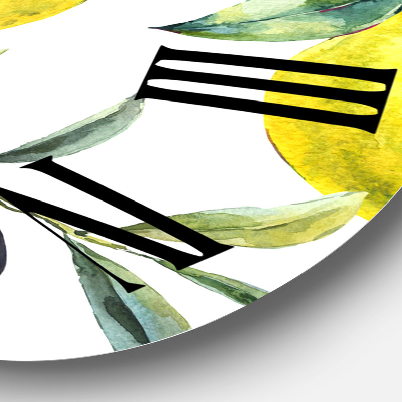 Horloge murale citron et olive II, Grand