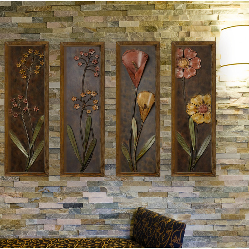 Élégantes peintures décoratives en panneau de fibres à densité moyenne (4 pièces), 7,5 x 27,6 pouces chacune | 100% panneau de fibres à densité moyenne (0,12 po d'épaisseur) et 100% bois de pin (1,4 po d'épaisseur) | Art imprimé UV pour salon, bureau ou mur de galerie