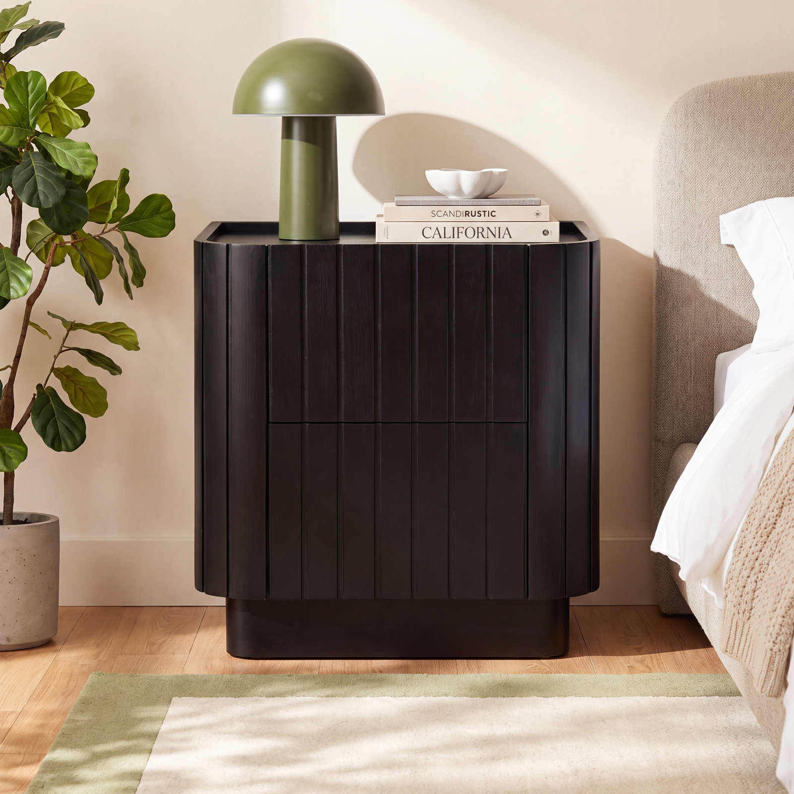 Daley 2 - Drawer Nightstand, Black
