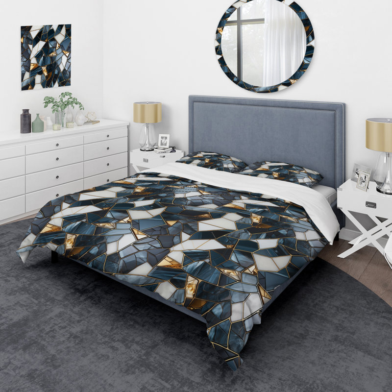 Urban Chic Marble Pattern - Ensemble de housse de couette en marbre, Housse de couette simple + 1 taie décorative stan