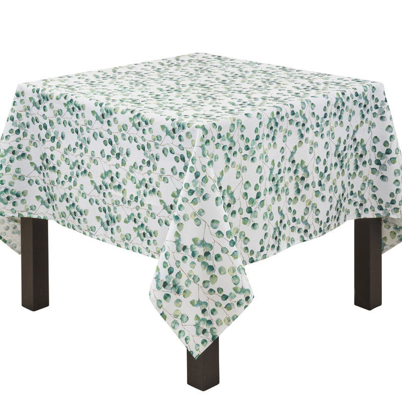 Green Eucalyptus Leaf Tablecloth 70 X 70 Inch