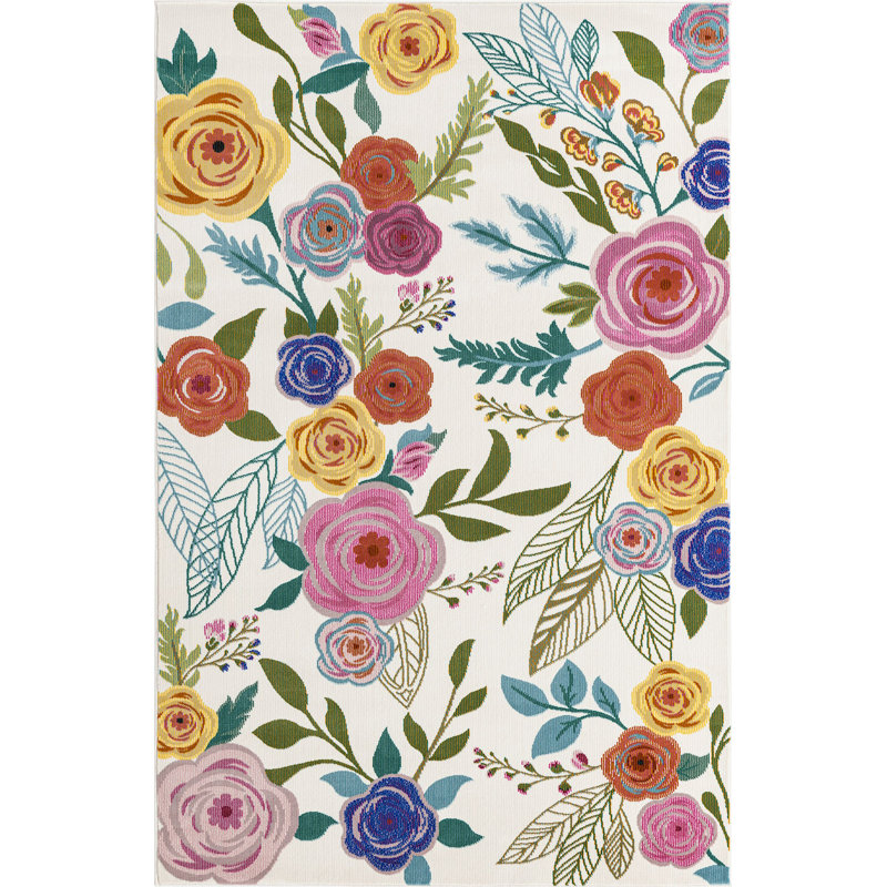 Floral Indoor Rug, Rectangle 4' x 6'