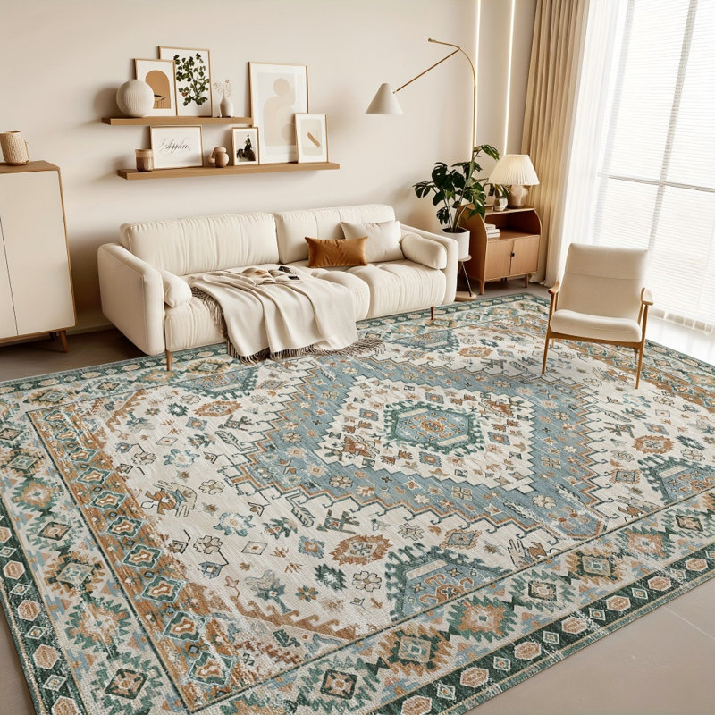 Devnew Solid Colour Machine Printed Area Rug, Rectangle 120 x 170 cm