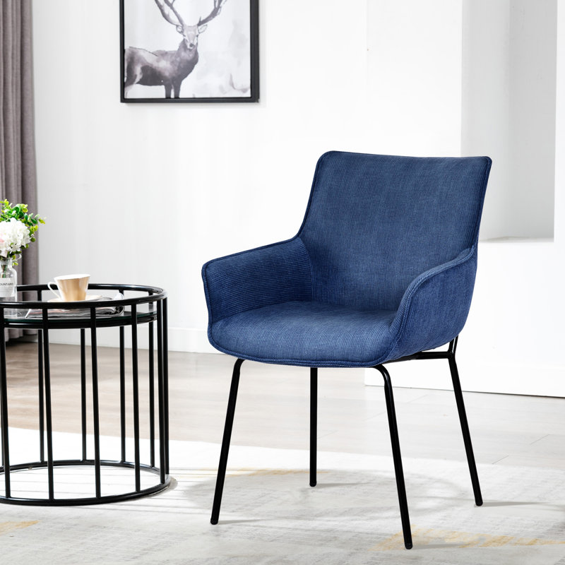 Chaise avec accoudoirs rembourrée Lizabeta, bleu