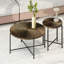 Ensemble de table basse et de bout, 2 pièces à motif Radial, noyer foncé-129685129