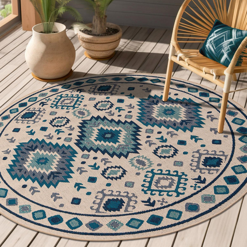 Tapis intérieur / extérieur Marlenia Marlenia, Rond 7 pi 10 po