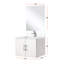 Meuble-lavabo blanc lustré 61 cm (L) x 56 cm (P) avec comptoir en quartz, miroir et robinet - Résistant aux égratignures et aux taches
