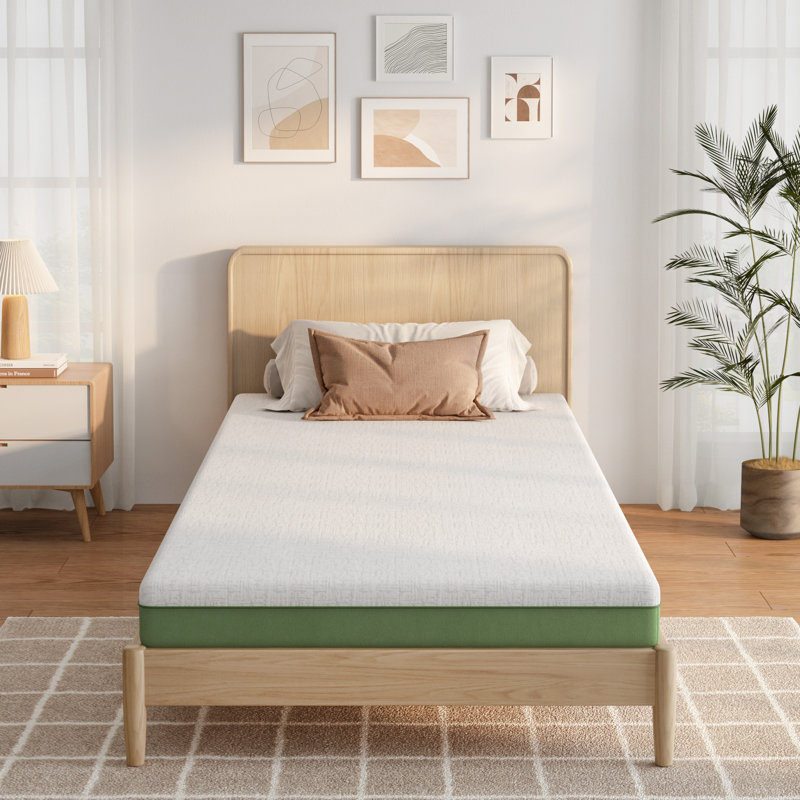 Gel Memory Foam Medium Mattress, Twin Size Mattress With Removable Washable Cover, 6"