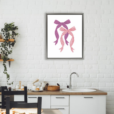 Magenta & Red Double Bow Floating Frame, design by Krissy Mast