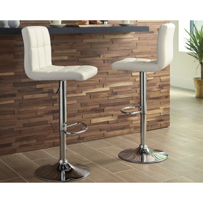 Dorotea Swivel Upholstered Adjustable Height Counter Stool