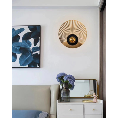 Lampe murale élégante avec corps en métal, finition antique, 11,8 po de diamètre x 2 po de hauteur | DEL intégrée 10 W, lumière chaude 3 000 K, 1 000 lumens | Parfait pour le salon, la chambre à coucher et le couloir, élégant et écoénergétiqu