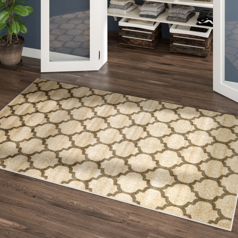 Tapis beige / brun clair Molly Geomertric, Rectangle 4 pi 1 po x 6 pi 1 po