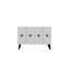 Console moderne avec tablettes multiples, blanc et noir avec accents dorés, 47,2 x 31,5 x 11,6 pouces | 100% panneau de particules enduit de mélamine, épaisseur: 0,7 pouce | Design mural, élégant et fonctionnel-142090325