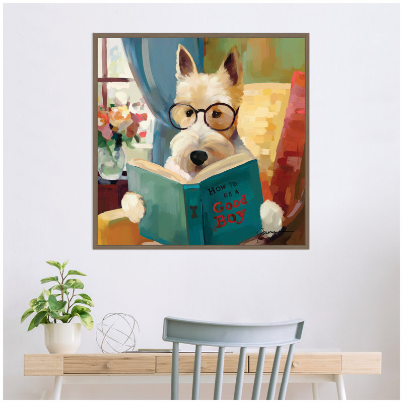 «How to be a Good Boy» par Mary Sparrow, reproduction d'art sur toile encadrée, Doré clair