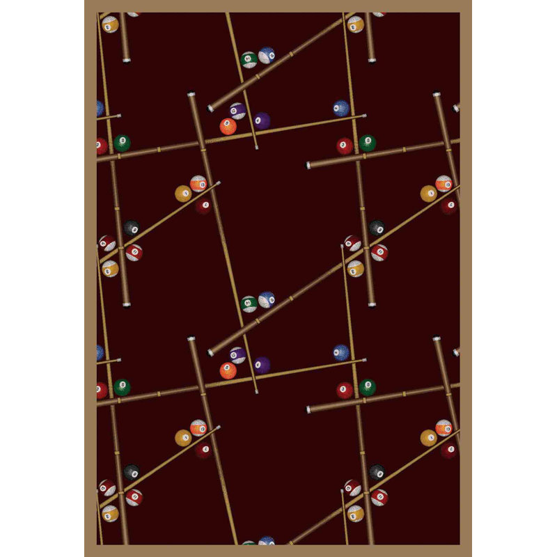 Tapis bordeaux touffeté de jeu et de divertissement Gaming and Entertainment, Rectangle 3 pi 10 po x 5 pi 4 po