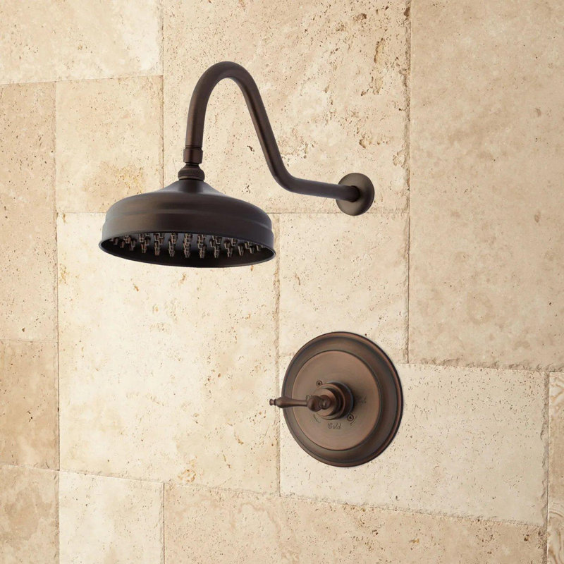 Lambert Rainfall Nozzle Shower Faucet with Rough-in Valve, Brushed Nickel, 10"