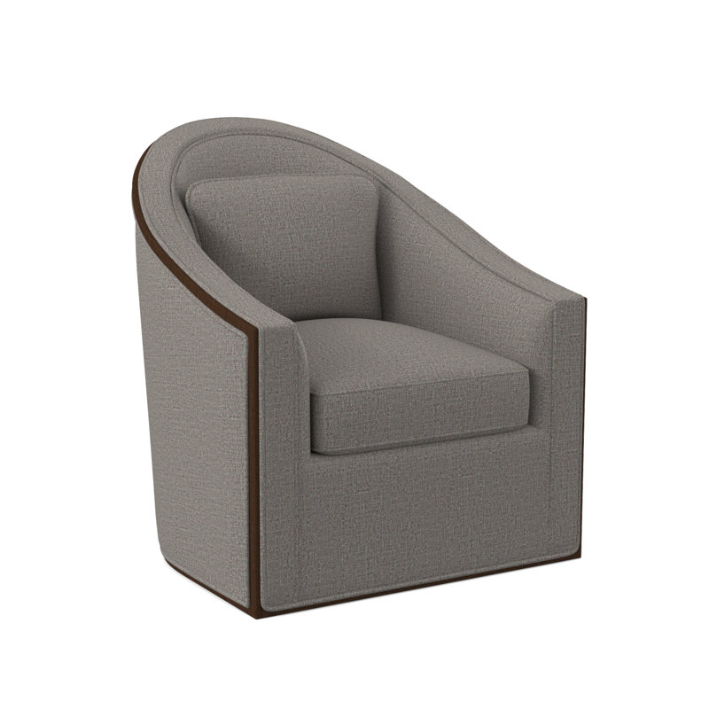 Fauteuil pivotant Academy, Noyer américain, Kinsley Sky Viscose