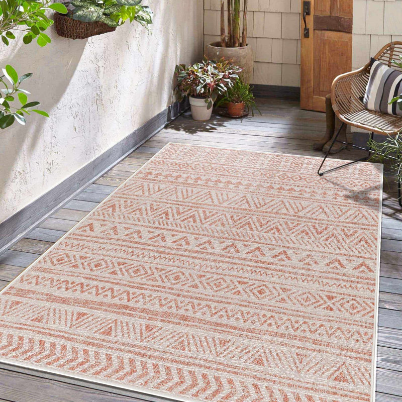 Granby Raoul Scout Pink Indoor / Outdoor Area Rug, Round 6'7"