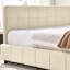 Lit double tapissier beige avec et pour une chambre à coucher gracieuse-1084081522