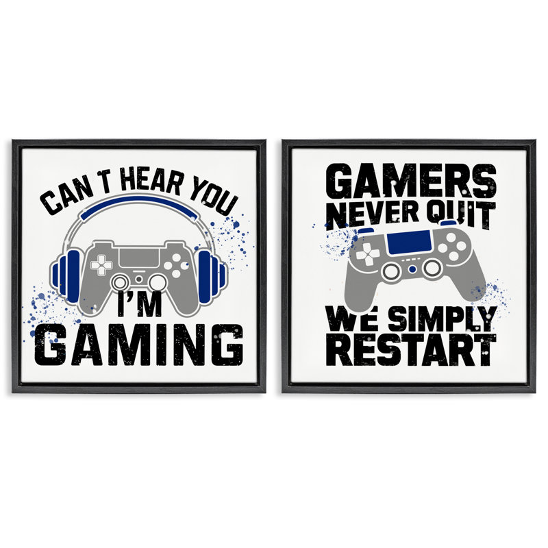 Ensemble de cadres flottants 2 pièces Gamer, Cadre flottant noir de jais, H 18 po x l 18 po