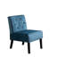 Fauteuil d'appoint à boutons avec velours bleu et coussin en mousse, pour le salon, la chambre à coucher et le bureau personnel