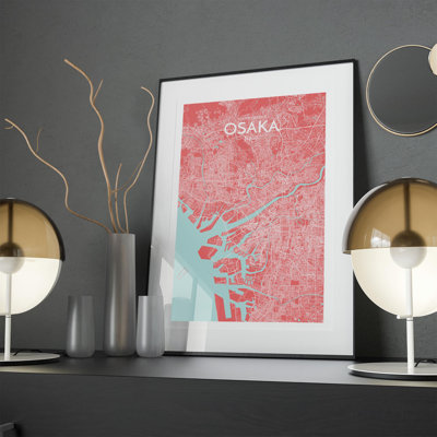 Osaka City Map In Maritime - No Frame Print