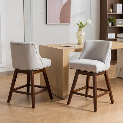 Tabourets de bar pivotants à hauteur de comptoir avec sièges rembourrés et dossier ergonomique, ensemble de 2