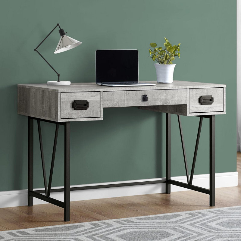 Bureau d'ordinateur moderne et minimaliste, Gris