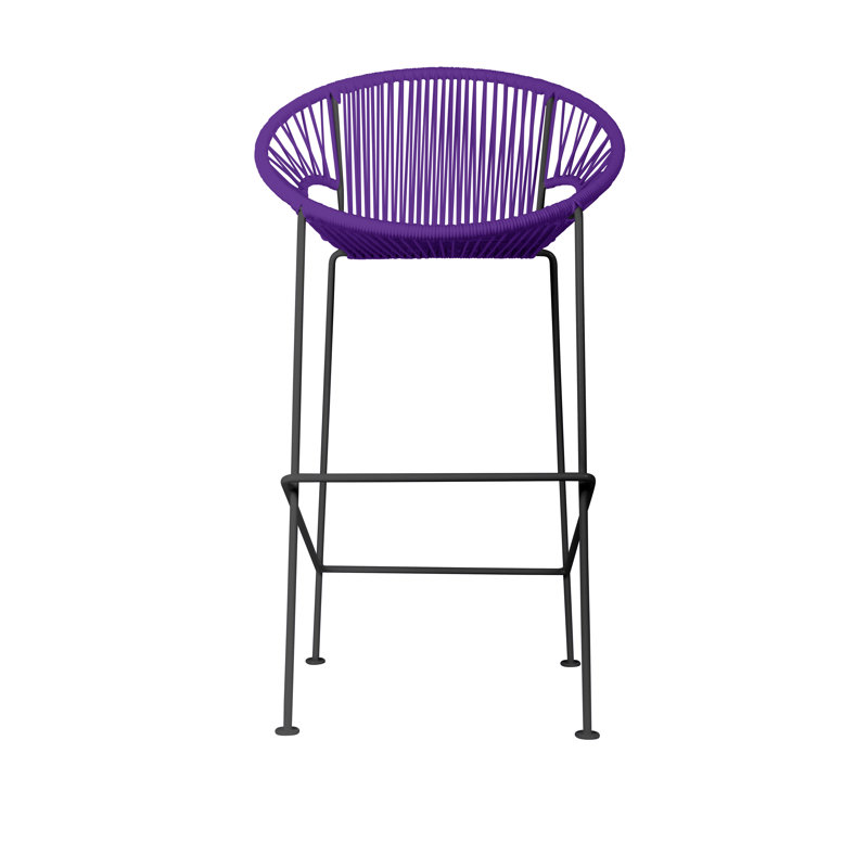 Tabouret de bar Alaena Puerto, Noir, Mauve