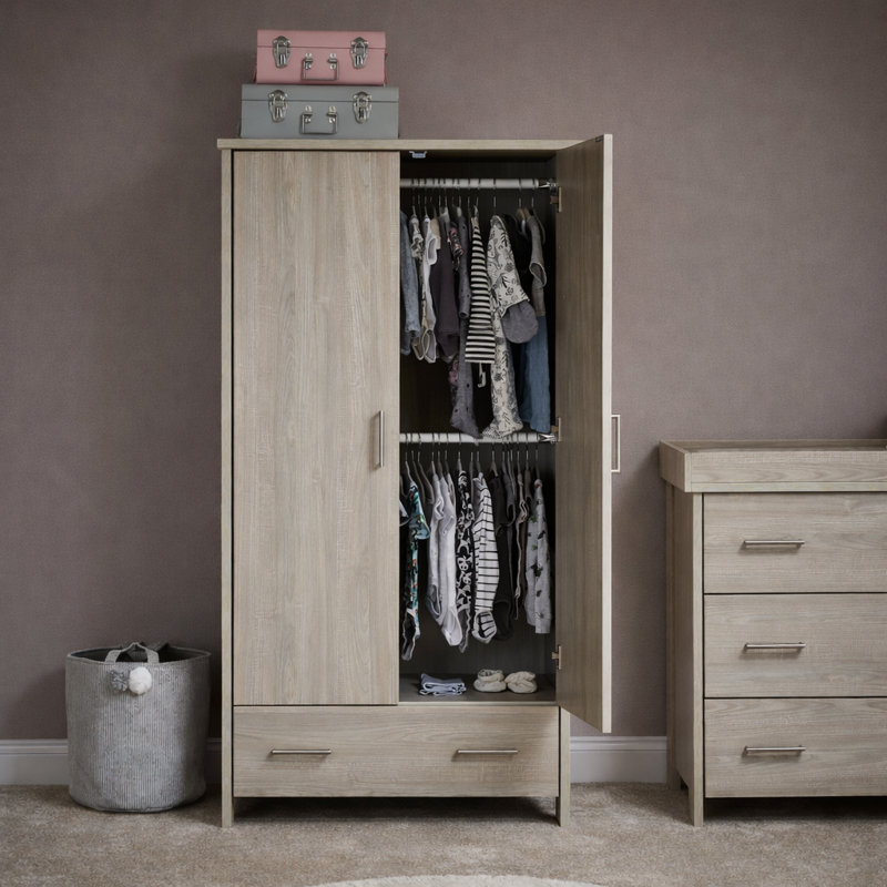 Nika 2 Door Wardrobe, Grey Wash