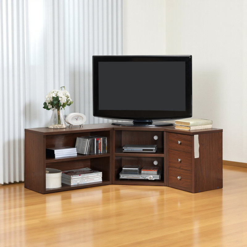 Meuble télé 3 tiroirs Kasie-Ann en bois massif l 55,25 po x H 17,75 po x P 33,2 po