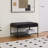 Upholstered Ottoman With Storage Shelf-616996787