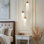 Luminaire suspendu en verre grainé 3 lumières 9 po à DEL