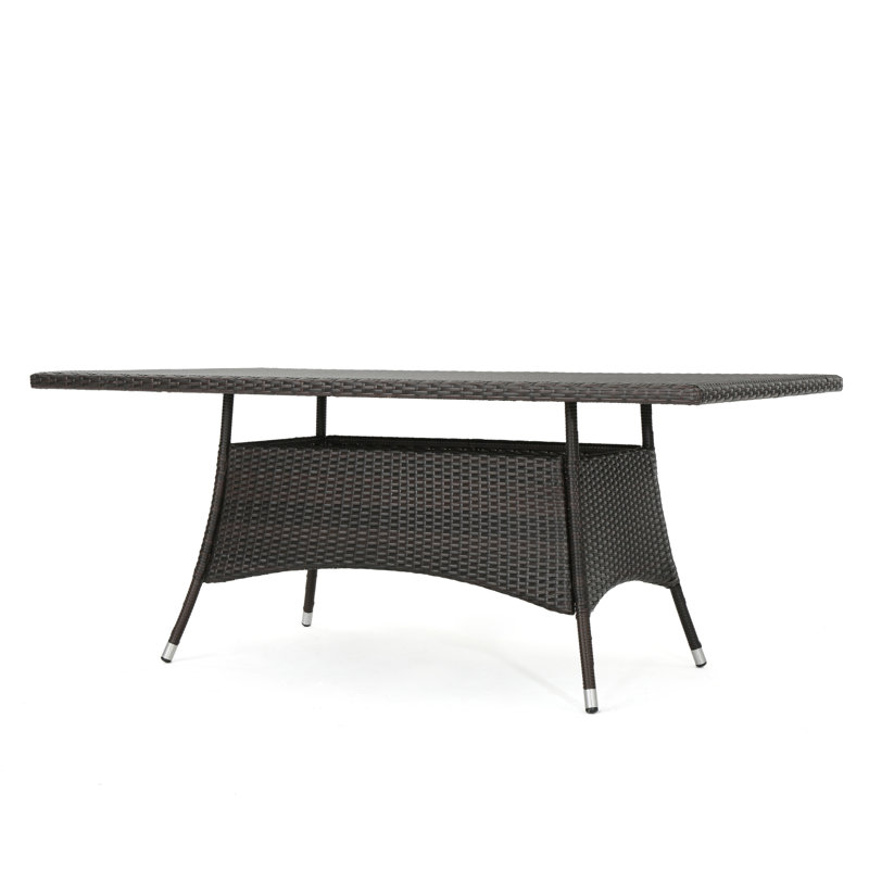 Tables de patio spacieuses, salle à manger en fer rotin moderne pour recevoir
