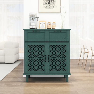 Armoire foncée avec 2 portes et tiroirs, pour la chambre à coucher, le salon et le bureau. Panneau de porte, poignée en métal noir, glissière inférieure lisse, pieds en bois massif, mur verrouillable pour réduire les risques de déversement des tiroirs - pour