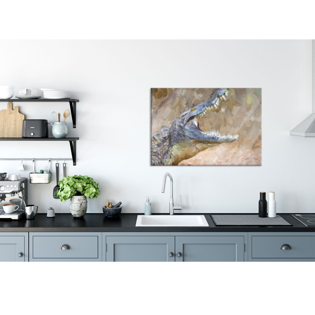 Huge Crocodile - Unframed Photograph on Glass