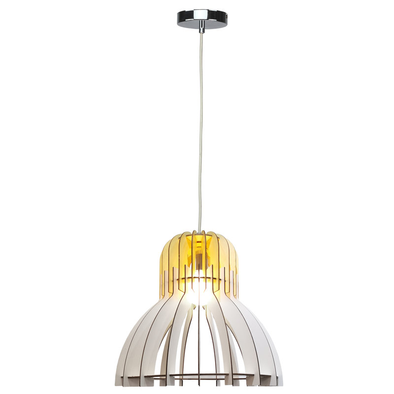 Transitional 1 Light Wood Shade Pendant