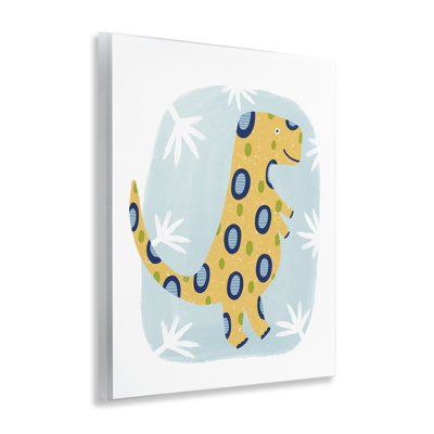 Art mural T-Rex avec feuilles par Lisa Nohren
