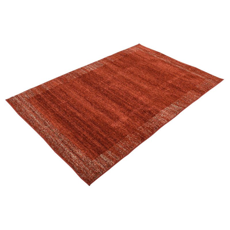 Tapis terre cuite Hermina, Rectangle 4 pi 1 po x 6 pi 1 po