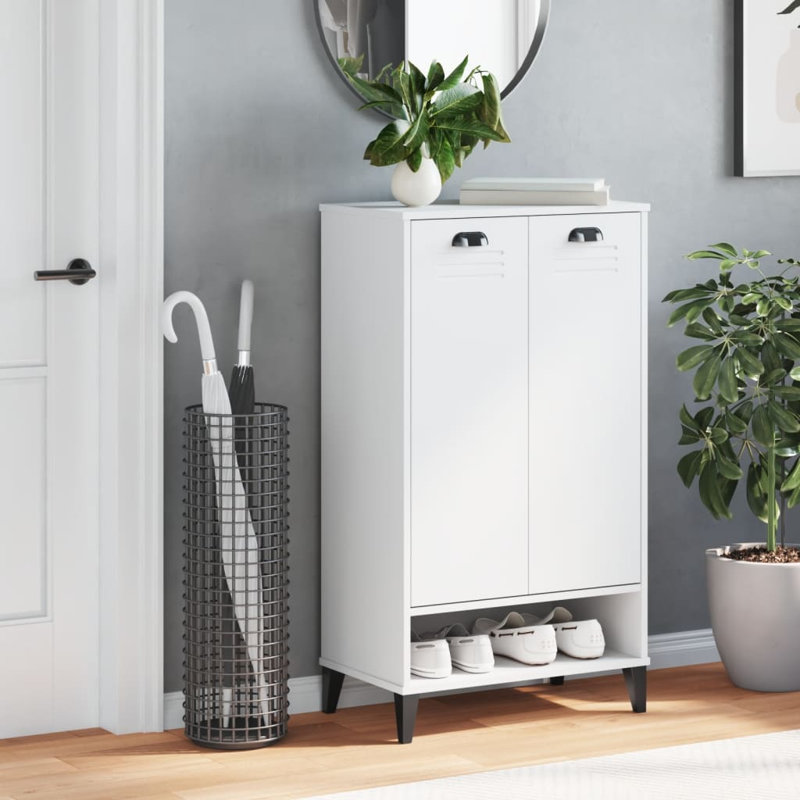 10 Pair Shoe Storage Cabinet, White