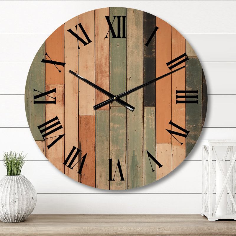 Horloge murale en bois massif Tyashia, Moyenne