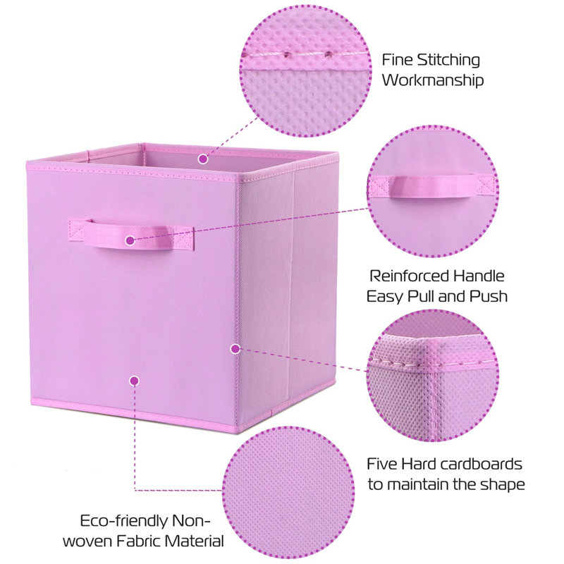 Bac de rangement en tissu Rebrilliant, Rose