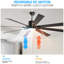 Ventilateur de plafond à DEL avec 8 pales en bois, télécommande, température de couleur réglable pour le salon, la chambre à coucher ou la salle à manger (silencieux / 6 vitesses / réversible / moteur à courant continu)