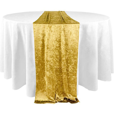 Abye Crush Velvet Table Runner - Premium Heavy Weight Textured Fabric, Wrinkle-Resistant & Luxurious - Wedding/Christmas/Holiday Decor - 14x108 Inch