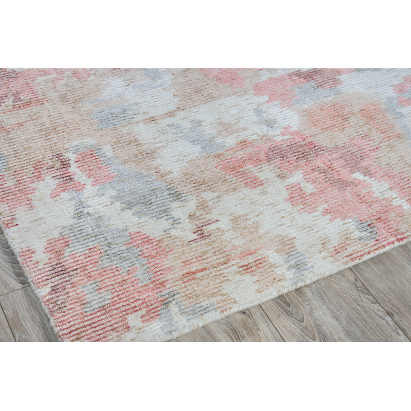 Mineral Abstract Area Rug in Red Orange, Rectangle 9' x 12'