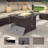 Watchet Outdoor Wicker Fire Pit Table, 60,000 BTU Rectangular Propane Fire Pit, Natural Gas Convertible Fireplace-1342995948