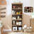 69"5-Tier Farmhouse Bookcase with Adjustable Shelves, Open Display Storage Bookshelf for Home Office, Living Room, Study or Balcony-457048593-457048606