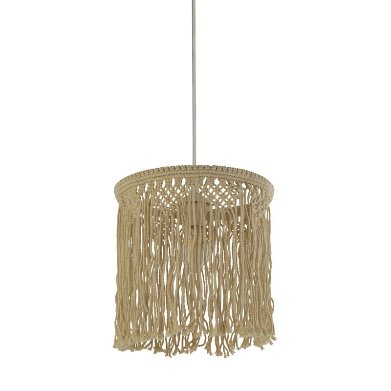 32 cm H Drum Bamboo Pendant Shade ( Uno ) in Brown
